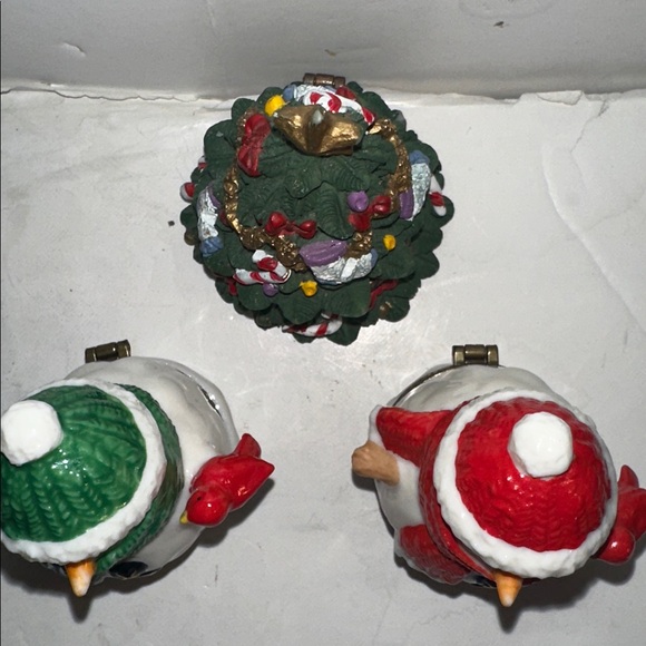 2 x Dept 56 Snowman - Cardinal Hinged Trinket Box Let It Snow + bonus Xmas tree - Picture 3 of 6
